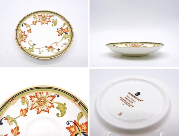 ウェッジウッド WEDGWOOD オベロン oberon 白磁カップ＆ソーサー C/S 旧刻印 ボーンチャイナ BONE CHINA 廃番品 英国 D ◇