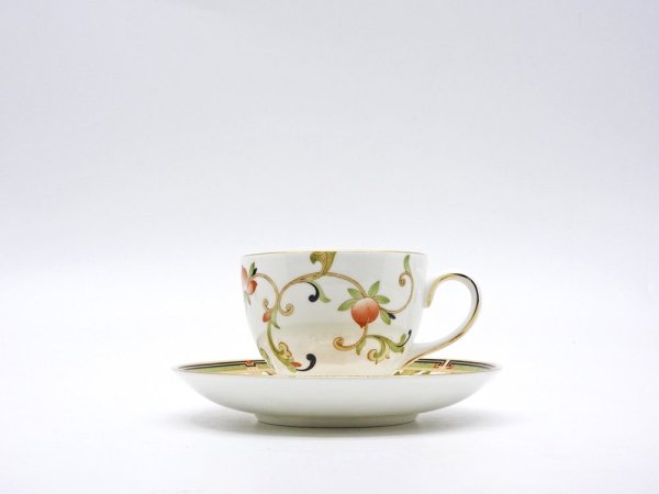 ウェッジウッド WEDGWOOD オベロン oberon 白磁カップ＆ソーサー C/S 旧刻印 ボーンチャイナ BONE CHINA 廃番品 英国 E ◇