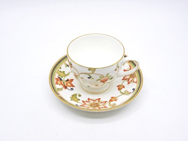 ウェッジウッド WEDGWOOD オベロン oberon 白磁カップ＆ソーサー C/S 旧刻印 ボーンチャイナ BONE CHINA 廃番品 英国 E ◇