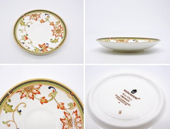 ウェッジウッド WEDGWOOD オベロン oberon 白磁カップ＆ソーサー C/S 旧刻印 ボーンチャイナ BONE CHINA 廃番品 英国 E ◇