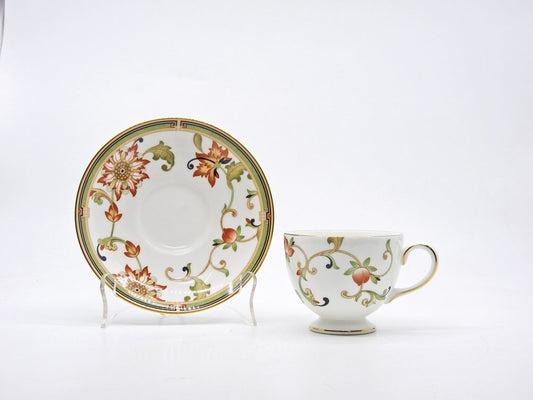 ウェッジウッド WEDGWOOD オベロン oberon 白磁カップ＆ソーサー C/S 旧刻印 ボーンチャイナ BONE CHINA 廃番品 英国 F ◇