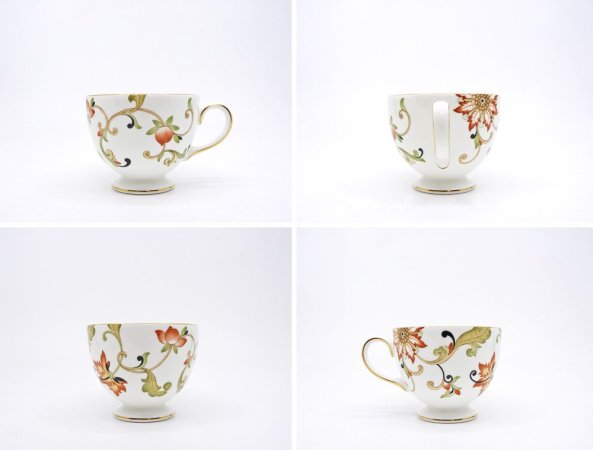 ウェッジウッド WEDGWOOD オベロン oberon 白磁カップ＆ソーサー C/S 旧刻印 ボーンチャイナ BONE CHINA 廃番品 英国 F ◇