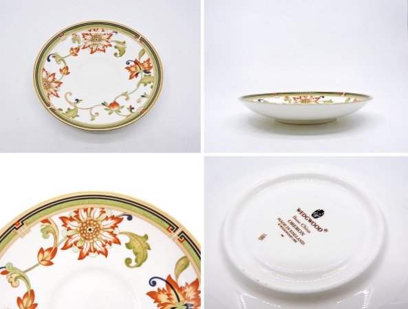 ウェッジウッド WEDGWOOD オベロン oberon 白磁カップ＆ソーサー C/S 旧刻印 ボーンチャイナ BONE CHINA 廃番品 英国 F ◇