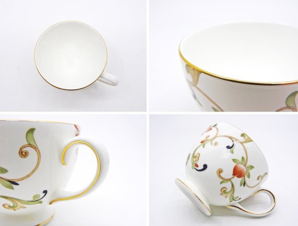 ウェッジウッド WEDGWOOD オベロン oberon 白磁カップ＆ソーサー C/S 旧刻印 ボーンチャイナ BONE CHINA 廃番品 英国 G ◇