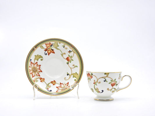 ウェッジウッド WEDGWOOD オベロン oberon 白磁カップ＆ソーサー C/S 旧刻印 ボーンチャイナ BONE CHINA 廃番品 英国 H ◇