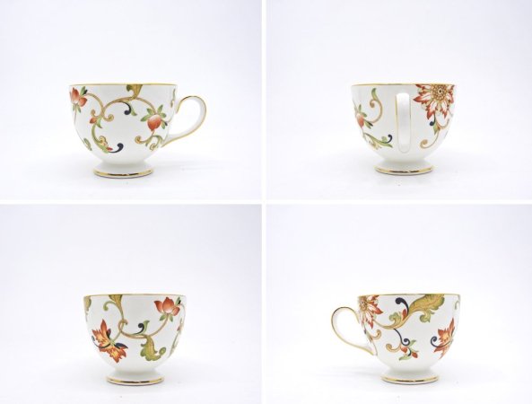 ウェッジウッド WEDGWOOD オベロン oberon 白磁カップ＆ソーサー C/S 旧刻印 ボーンチャイナ BONE CHINA 廃番品 英国 H ◇