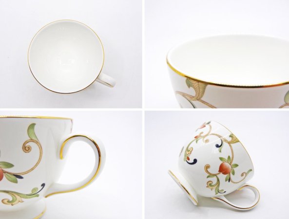 ウェッジウッド WEDGWOOD オベロン oberon 白磁カップ＆ソーサー C/S 旧刻印 ボーンチャイナ BONE CHINA 廃番品 英国 H ◇