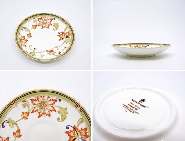 ウェッジウッド WEDGWOOD オベロン oberon 白磁カップ＆ソーサー C/S 旧刻印 ボーンチャイナ BONE CHINA 廃番品 英国 H ◇