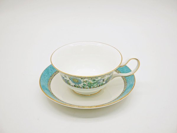 ウェッジウッド WEDGWOOD バビロン babylon カップ＆ソーサー C/S 旧刻印 白磁 ボーンチャイナ BONE CHINA 廃番品 英国 A ●