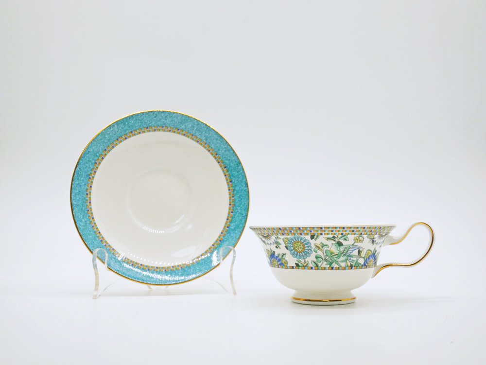 ウェッジウッド WEDGWOOD バビロン babylon カップ＆ソーサー C/S 旧刻印 白磁 ボーンチャイナ BONE CHINA 廃番品 英国 B ●