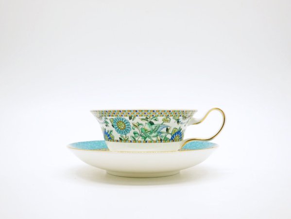 ウェッジウッド WEDGWOOD バビロン babylon カップ＆ソーサー C/S 旧刻印 白磁 ボーンチャイナ BONE CHINA 廃番品 英国 B ●