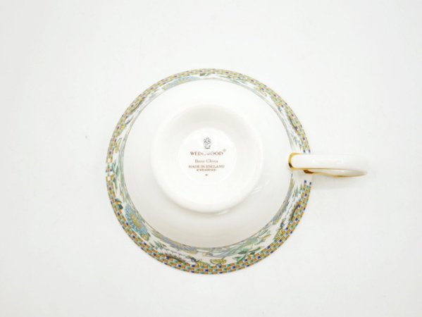 ウェッジウッド WEDGWOOD バビロン babylon カップ＆ソーサー C/S 旧刻印 白磁 ボーンチャイナ BONE CHINA 廃番品 英国 B ●