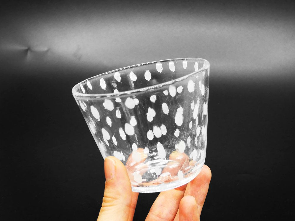 辻和美 めんちょこ 小 テンテン そばちょこ カップ ガラス 現代作家 希少 ●