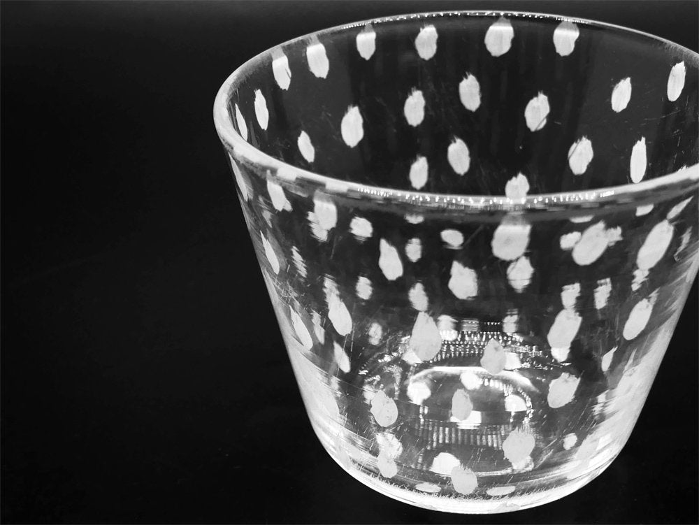 辻和美 めんちょこ 小 テンテン そばちょこ カップ ガラス 現代作家 希少 ●