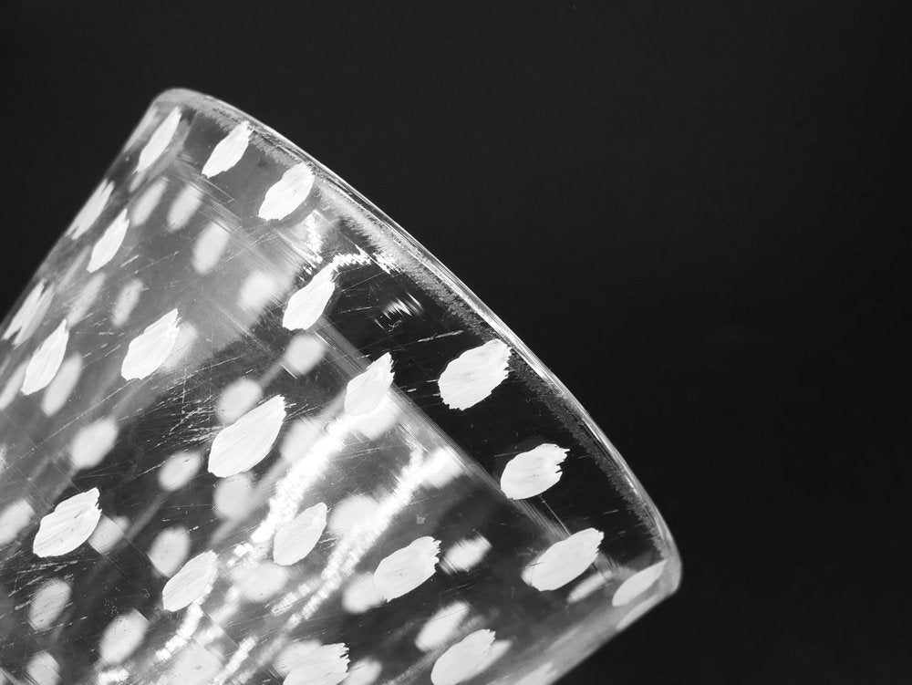 辻和美 めんちょこ 小 テンテン そばちょこ カップ ガラス 現代作家 希少 ●