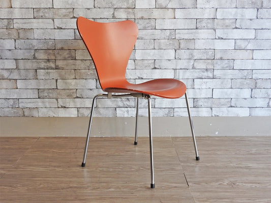 フリッツハンセン Fritz Hansen セブンチェア テラコッタラッカー アルネ・ヤコブセン デンマーク 北欧家具 2002年製 ●