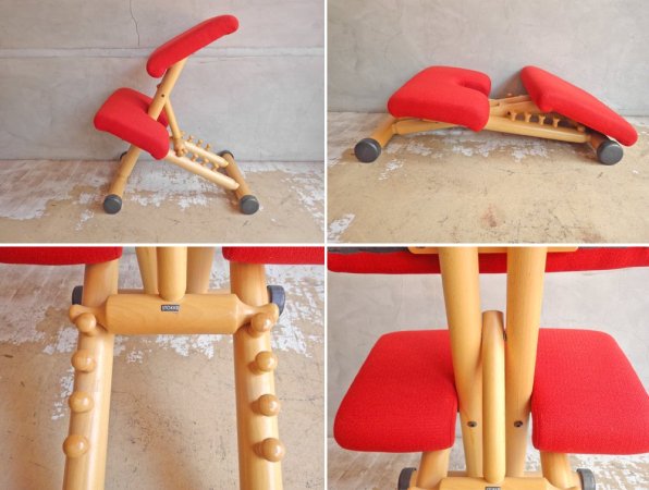 ストッケ STOKKE マルチバランス MALTI balans バランスチェア 学習椅子 レッド 北欧 ノルウェー ♪