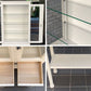 アンティーク調 木製ドクターキャビネット ケビント ホワイトペイント 医療棚 ガラス棚 ディスプレイケース 店舗什器 ■