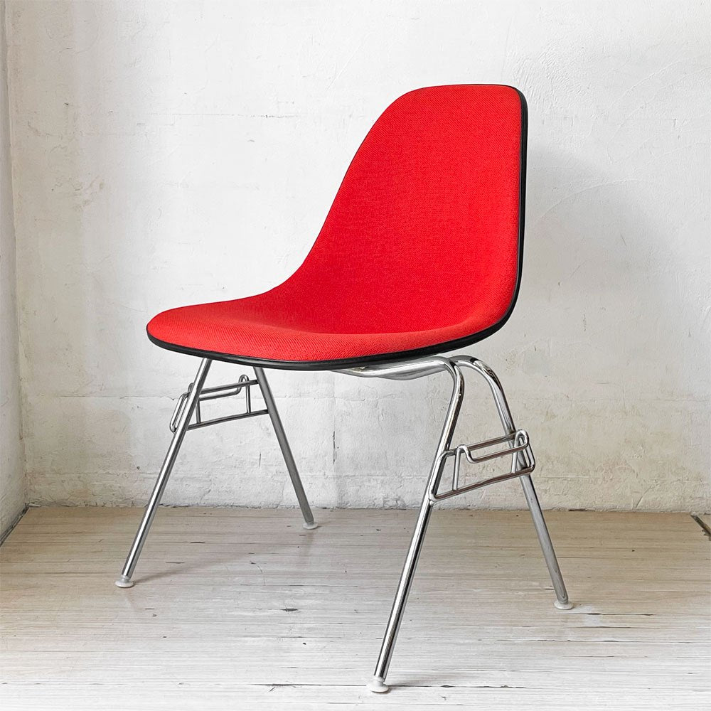 ハーマンミラー Herman Miller サイドシェルチェア MFS製 FRP アプホルスター ジラルド生地 ファブリック スタッキングベース イームズ ビンテージ ★