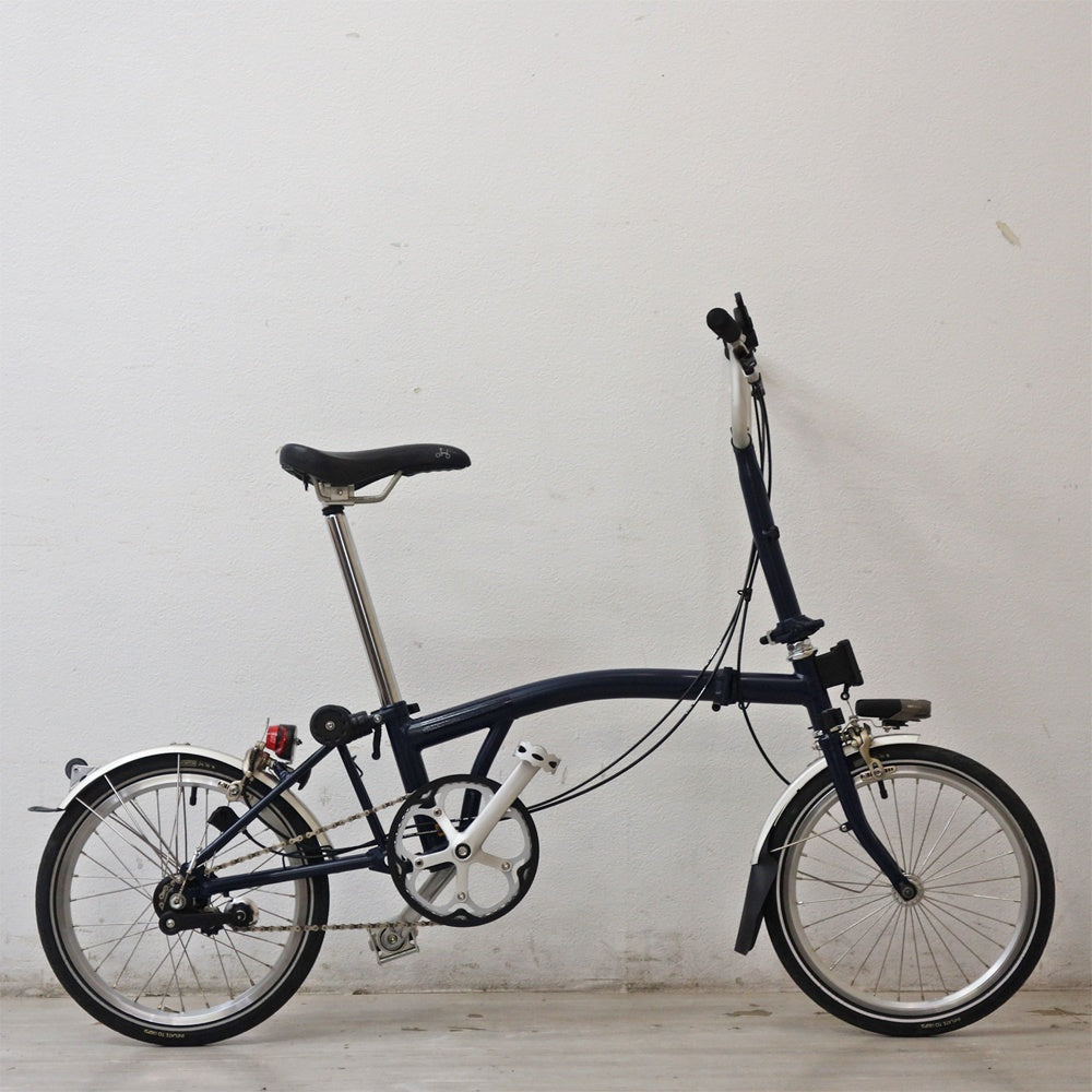 ブロンプトン BROMPTON 折りたたみ自転車 3段変速 ネイビー英国製 ●