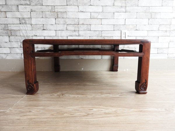 唐木家具 花梨材 無垢材 座卓 角座卓 ローテーブル レトロ W90 和家具 古家具 伝統工芸 銘木家具 李朝風 ●