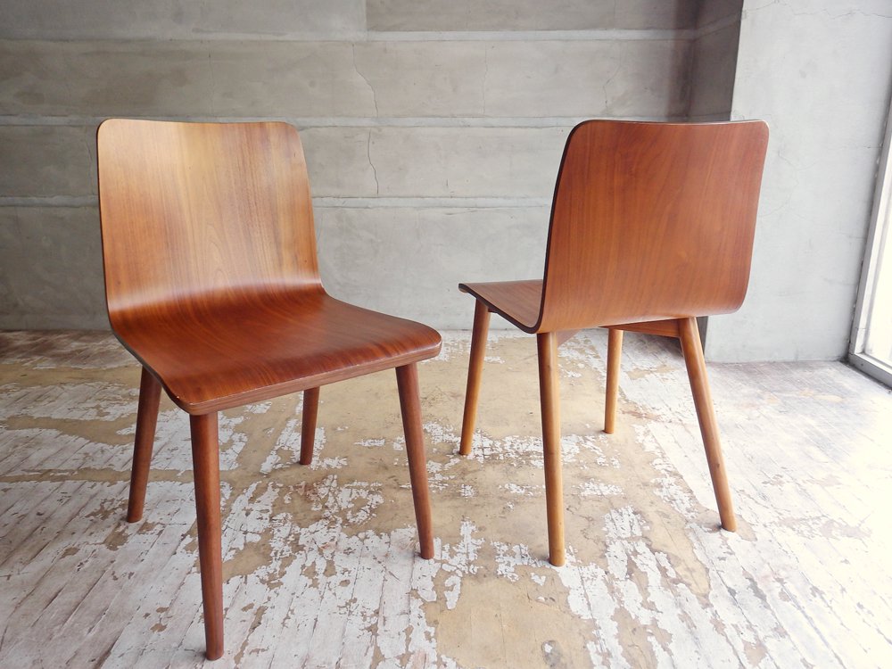 スケッチ Sketch タミチェア TAMI Chair ダイニングチェア 2脚セット ウォールナット材 プライウッド moda en casa取扱 合計定価:\57,200- ♪