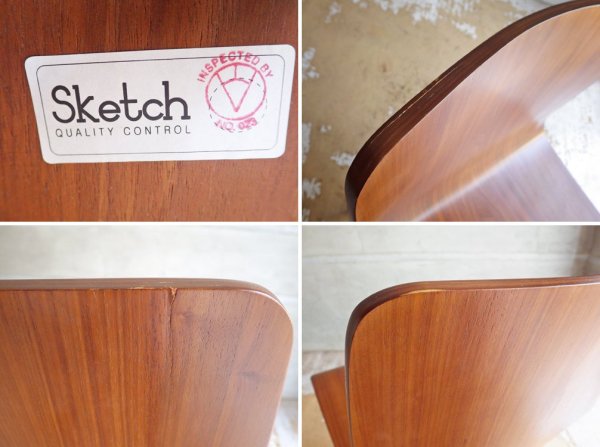 スケッチ Sketch タミチェア TAMI Chair ダイニングチェア 2脚セット ウォールナット材 プライウッド moda en casa取扱 合計定価:\57,200- ♪