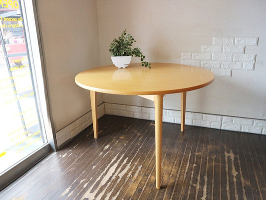 イデー IDEE ダイニングテーブル ナチュラル DINING TABLE natural ラウンド ブナ材 3本脚 長大作 定価:151,800円 ◎