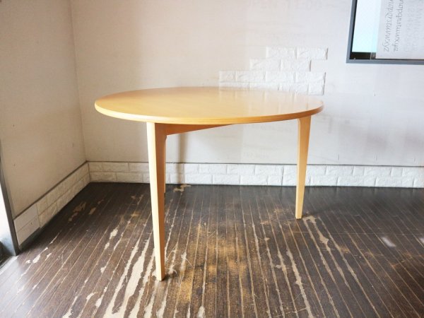 イデー IDEE ダイニングテーブル ナチュラル DINING TABLE natural ラウンド ブナ材 3本脚 長大作 定価:151,800円 ◎