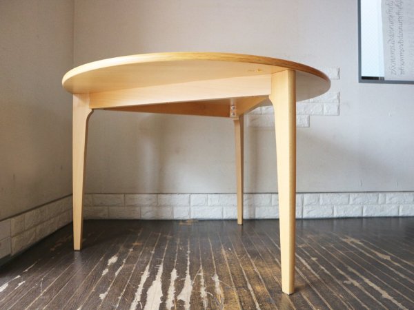 イデー IDEE ダイニングテーブル ナチュラル DINING TABLE natural ラウンド ブナ材 3本脚 長大作 定価:151,800円 ◎