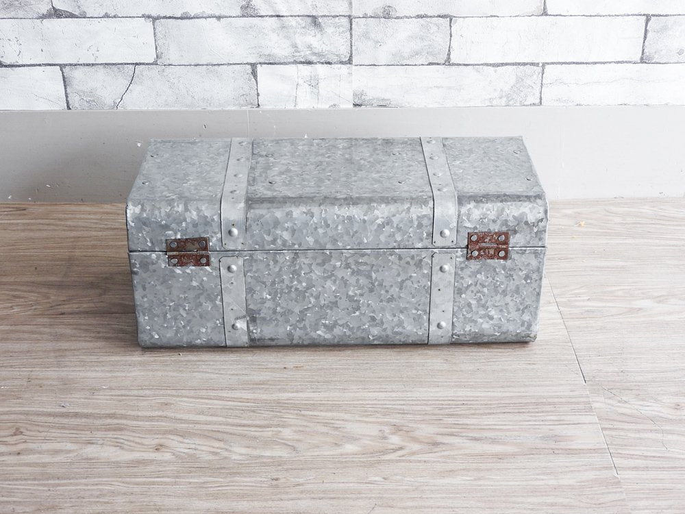 ビンテージスタイル Vintage Style ブリキ 小型トランク 工具箱 小物入れ 収納ケース ●