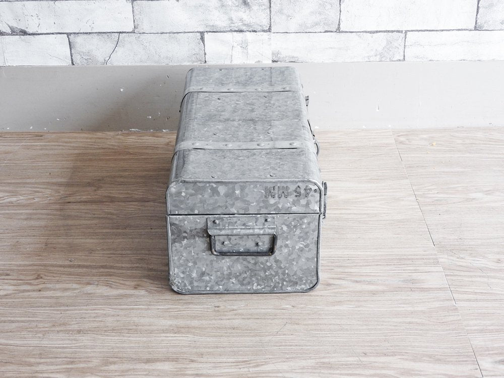 ビンテージスタイル Vintage Style ブリキ 小型トランク 工具箱 小物入れ 収納ケース ●