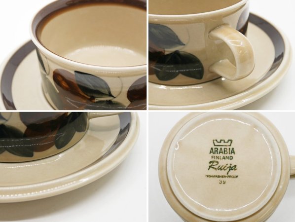 アラビア ARABIA ルイージャ Ruija カップ & ソーサー ウラ・プロコッペ Ulla Procope 北欧食器 ビンテージ ●