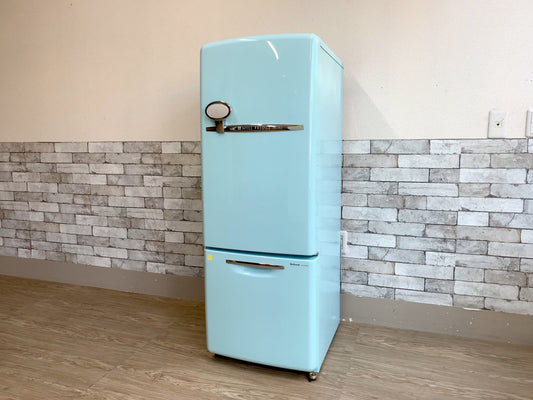 ナショナル National ウィル WiLL FRIDGE mini パーソナルノンフロン冷凍冷蔵庫 フリッジミニ ターコイズ 廃番 2003年製 162L オリジナル ノスタルジックデザイン ●