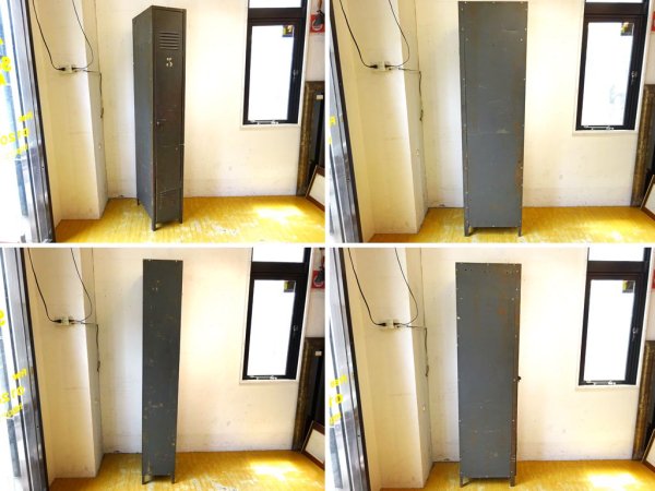 US ビンテージ シングルドア クロッシングロッカー Single door Locker ルーバーカット 米国 Vintage ★