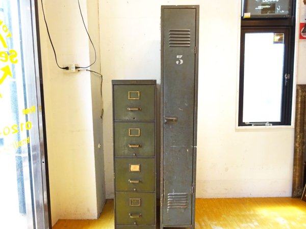 US ビンテージ シングルドア クロッシングロッカー Single door Locker ルーバーカット 米国 Vintage ★