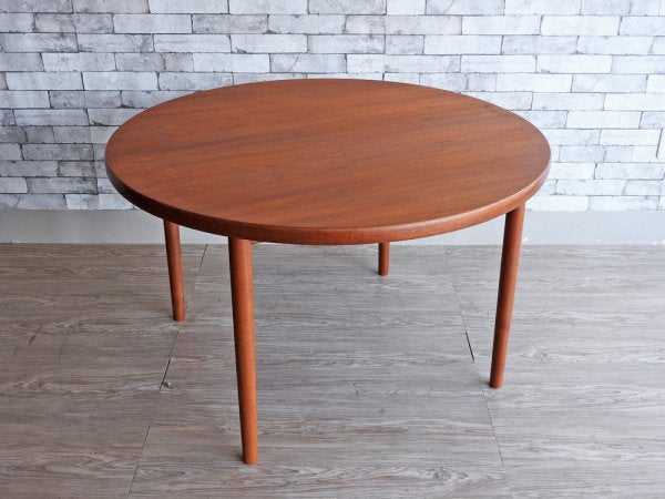 北欧ビンテージ Scandinavian Vintage チーク材 ダイニングテーブル ラウンド天板 Φ116cm 北欧家具 現状特価品 ●