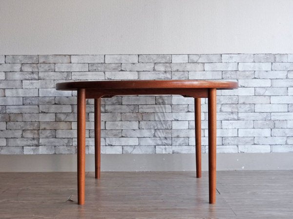 北欧ビンテージ Scandinavian Vintage チーク材 ダイニングテーブル ラウンド天板 Φ116cm 北欧家具 現状特価品 ●