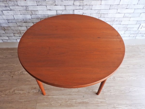 北欧ビンテージ Scandinavian Vintage チーク材 ダイニングテーブル ラウンド天板 Φ116cm 北欧家具 現状特価品 ●