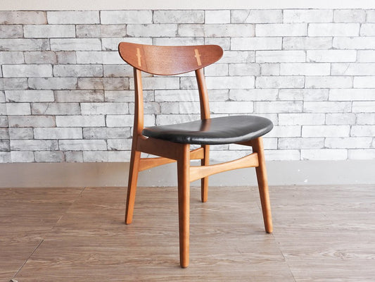 カールハンセン＆サン Carl Hansen & Son CH30 ビンテージ ダイニングチェア チーク材×ビーチ材 レザー ハンス・J・ウェグナー Hans J. Wegner 北欧家具 ●