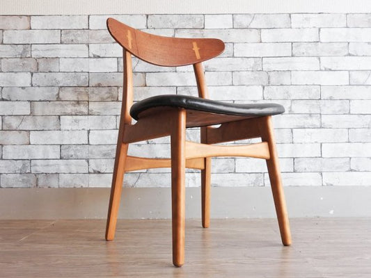 カールハンセン＆サン Carl Hansen & Son CH30 ビンテージ ダイニングチェア チーク材×ビーチ材 レザー ハンス・J・ウェグナー Hans J. Wegner 北欧家具 ●