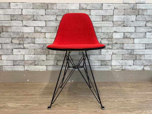 ハーマンミラー Herman Miller ビンテージ サイドシェルチェア エッフェルベース DSR ジラルド生地 Hopsak レッド M.F.S製 イームズ A ●