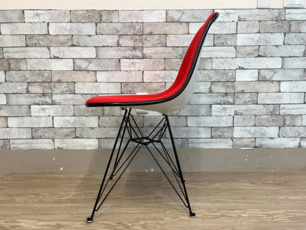 ハーマンミラー Herman Miller ビンテージ サイドシェルチェア エッフェルベース DSR ジラルド生地 Hopsak レッド M.F.S製 イームズ A ●