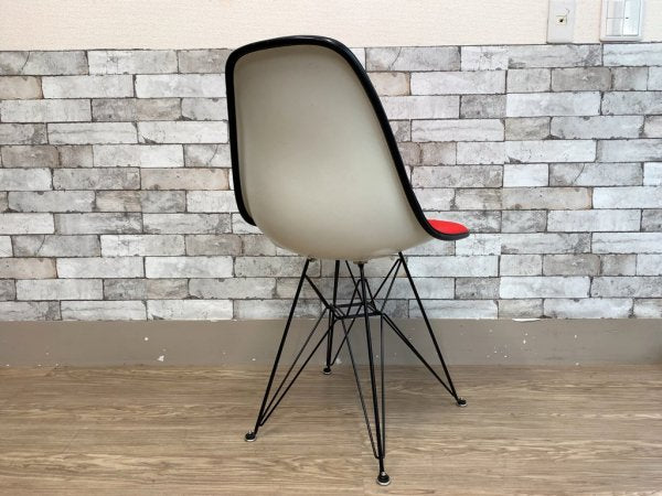 ハーマンミラー Herman Miller ビンテージ サイドシェルチェア エッフェルベース DSR ジラルド生地 Hopsak レッド M.F.S製 イームズ A ●