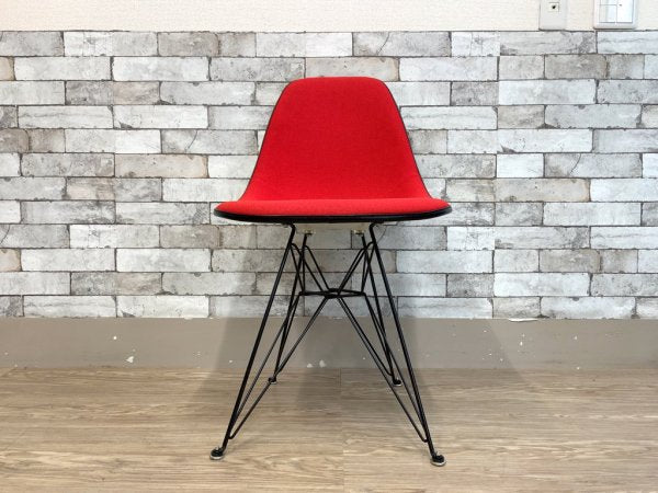 ハーマンミラー Herman Miller ビンテージ サイドシェルチェア エッフェルベース DSR ジラルド生地 Hopsak レッド M.F.S製 イームズ B ●