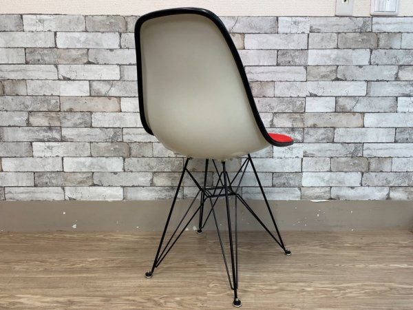 ハーマンミラー Herman Miller ビンテージ サイドシェルチェア エッフェルベース DSR ジラルド生地 Hopsak レッド M.F.S製 イームズ B ●