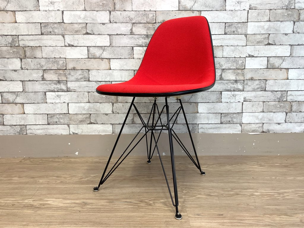 ハーマンミラー Herman Miller ビンテージ サイドシェルチェア エッフェルベース DSR ジラルド生地 Hopsak レッド M.F.S製 イームズ C ●