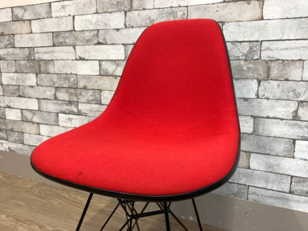 ハーマンミラー Herman Miller ビンテージ サイドシェルチェア エッフェルベース DSR ジラルド生地 Hopsak レッド M.F.S製 イームズ C ●