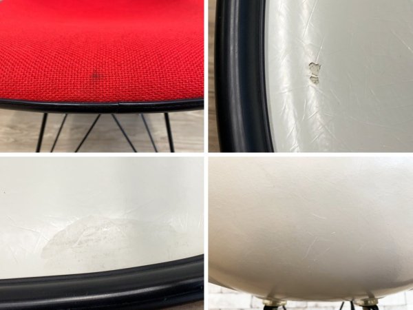 ハーマンミラー Herman Miller ビンテージ サイドシェルチェア エッフェルベース DSR ジラルド生地 Hopsak レッド M.F.S製 イームズ C ●