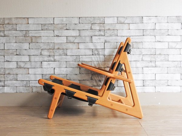 フレデリシア FREDERICIA ハンティングチェア Hunting Chair オーク材 ラッカー仕上げ レザー ブラック ラウンジチェア イージーチェア ボーエ・モーエンセン ●